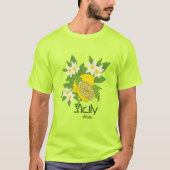 T-shirt Citron avec fleurs (Devant)