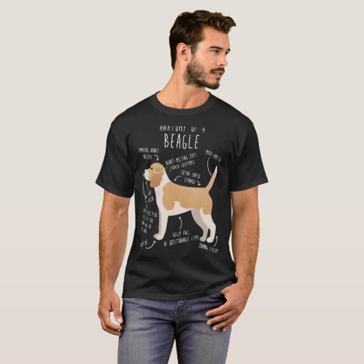 T-shirt Citron Beagle chien anatomie mignonne animal chien (Devant entier)