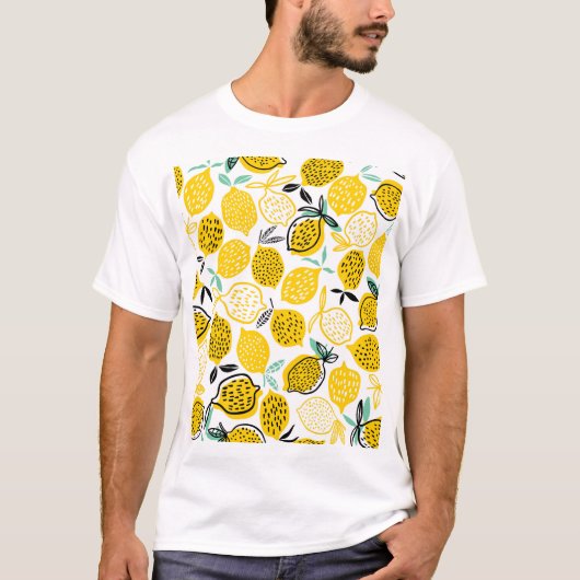 T-shirt Citron Design été Illustration Vintage (Devant)