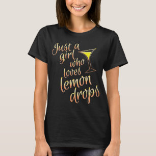 T-shirt Citron Drop Martini Design pour les filles qui boi
