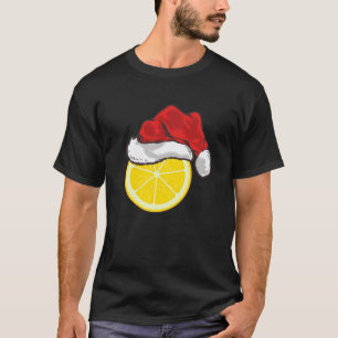 T-shirt Citron Fruit Lover Xmas Lights Père Noël Lemon