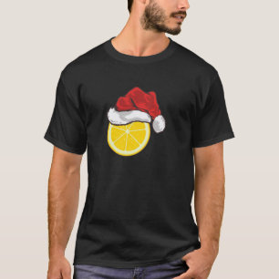T-shirt Citron Fruit Lover Xmas Lights Père Noël Lemon