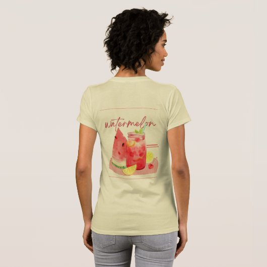 T-shirt Citronnade de pastèque en aquarelle (Dos entier)