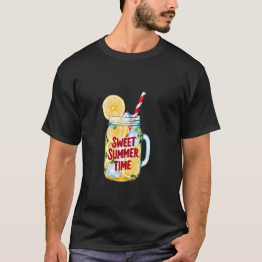 T-shirt Citronnade tranche de citron pot de glace doux été (Devant)