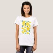 T-shirt citrons d'aquarelle - jaune et vert (Devant entier)