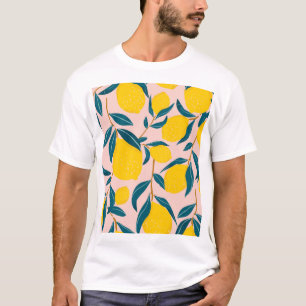 T-shirt citrons illustrés : motif transparent rose