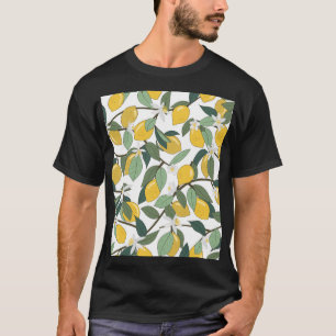 T-shirt Citrons jaunes, impression transparente tropicale.