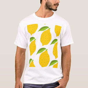 T-shirt citrons jaunes, motif artistique sans soudure.