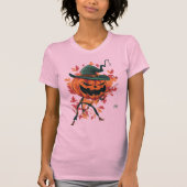 T-shirt Citrouille attrape l'araignée pour Halloween (Devant)