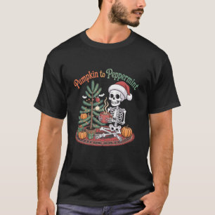 T-shirt Citrouille au squelette de menthe poivrée drôle de