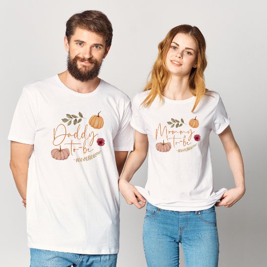 T-shirt Citrouille Automne Botanique Papa sera Baby shower