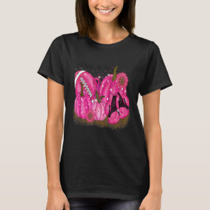 T-shirt Citrouille Automne En Octobre Nous Portons Rose Et