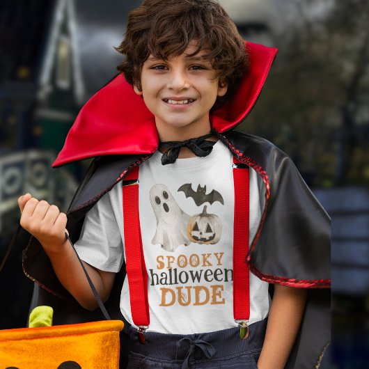 T-shirt Citrouille Bat Ghost Éffrayant Halloween Dude