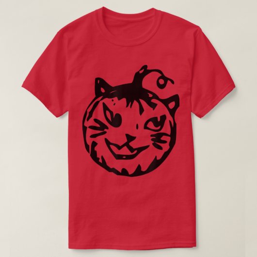 T-shirt Citrouille Carving Jack-o'-lantern Cat Halloween (Design devant)