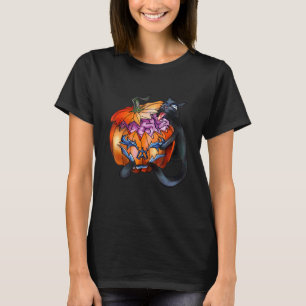 T-shirt Citrouille Chat Noir Chat Effrayant Halloween