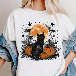 T-shirt Citrouille Chat Noir Halloween
