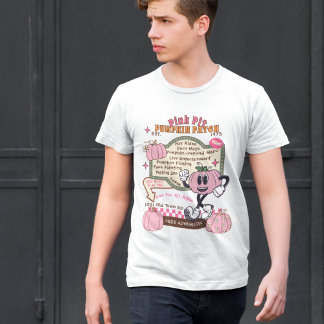 T-shirt Citrouille Citrouille de patchs - Citrouille rose