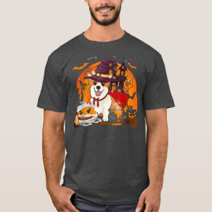 T-shirt Citrouille Corgi Chien Funny Halloween Corgi Amour