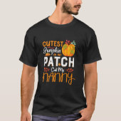 T-shirt Citrouille Cutest Dans Le Patch Appelez-Moi Nanny  (Devant)