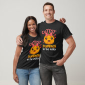 T-shirt Citrouille Cutest Dans Le Patch Avec Halloween Bow (Unisexe)