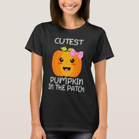 T-shirt Citrouille Cutest Dans Le Patch Drôle Halloween Me (Devant)