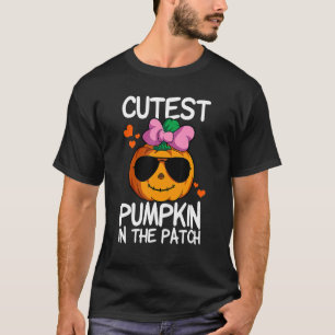 T-shirt Citrouille Cutest Dans Le Patch Enfants Filles Hal