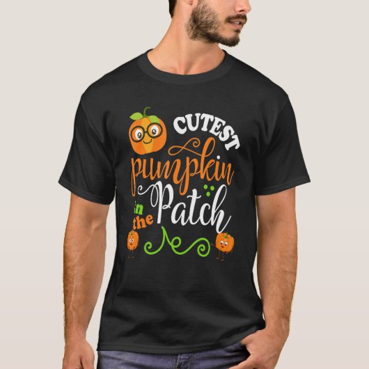 T-shirt Citrouille Cutest Dans Le Patch Halloween Thanksgi (Devant)