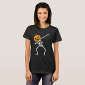 T-shirt Citrouille Dabbing Skeleton Scanner Citrouille Fun (Devant entier)