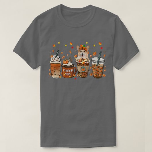 T-shirt Citrouille de café d'automne épice latte glacé d'a (Design devant)
