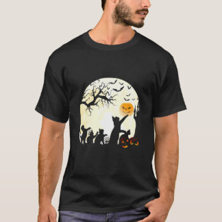 T-shirt Citrouille de chat d'Halloween pour hommes garçons