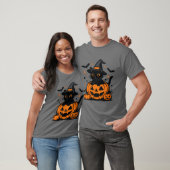 T-shirt Citrouille de Chat Noir d'Halloween (Unisexe)