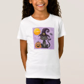 T-Shirt Citrouille de chat noir Halloween personnalisé (Devant)