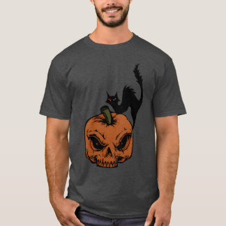 T-shirt citrouille de chat vintage