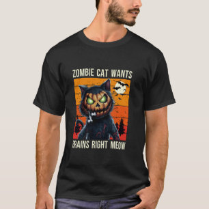 T-shirt Citrouille de chat zombie effrayant Halloween Jack