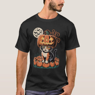 T-shirt Citrouille de chats d'Halloween