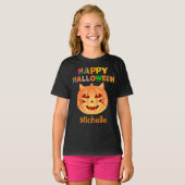T-shirt Citrouille de chats d'Halloween (Devant entier)