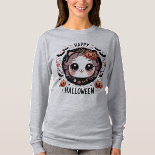 T-shirt Citrouille de chats Kawaii Halloween pour 