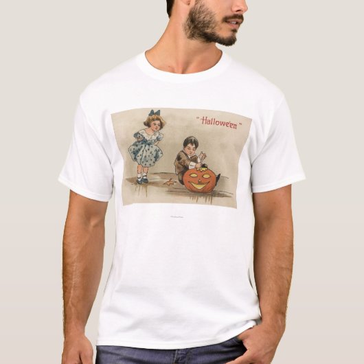 T-shirt Citrouille de Halloween GreetingCarving (Devant)