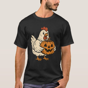 T-shirt Citrouille de Halloween Jack O Lantern de poulet m