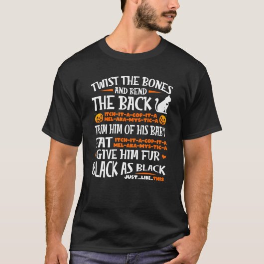 T-shirt Citrouille de Jackolantern de chat noir effrayant (Devant)