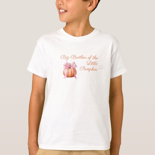 T-shirt Citrouille de la cou rose "Big Brother du Citrouil (Devant)