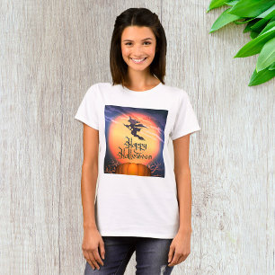T-shirt Citrouille de la sorcière volante d'Hallow