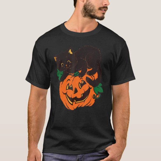 T-shirt Citrouille de lanterne de chat de Jack O Lantern d (Devant)