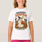 T-shirt Citrouille de minuit Patch Fantôme Halloween (Devant)