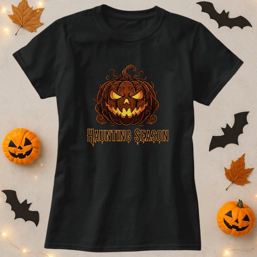 T-shirt Citrouille de saison de la haunée Jack-O′Lantern