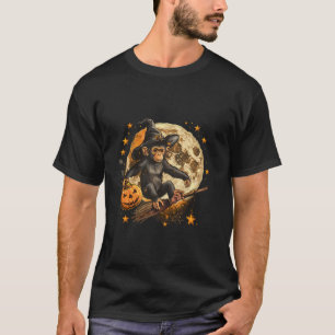 T-shirt Citrouille de singe d'Halloween Araignée de fête d