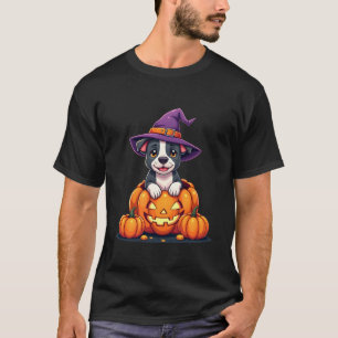 T-shirt Citrouille de sorcière Pitbull drôle Chien Hallowe