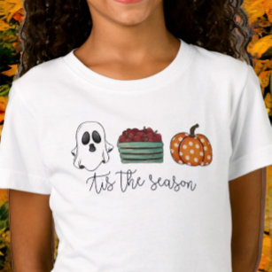 T-Shirt Citrouille des pommes fantômes du script de la sai