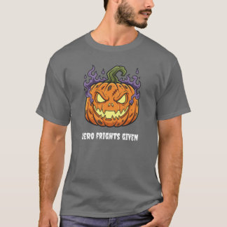T-shirt Citrouille dessin animé drôle 'Zéro frayeurs donné