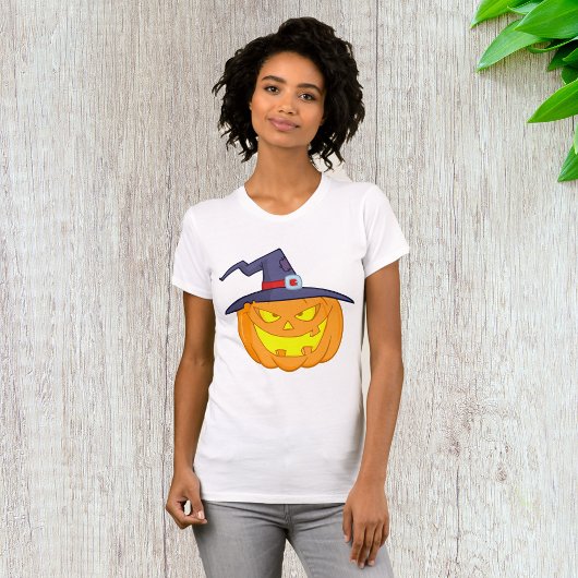 T-shirt Citrouille d'Halloween avec sorcière Casqu